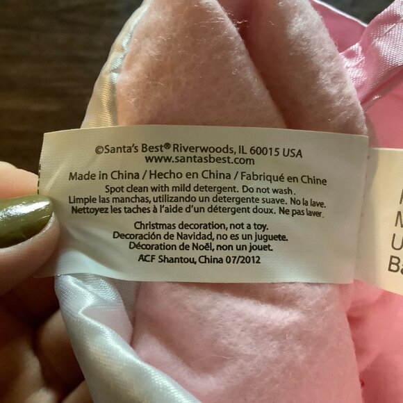 Christmas Eve by Santa's Best Princess Christmas Stocking Pink Embroidery 19” - Picture 4 of 8